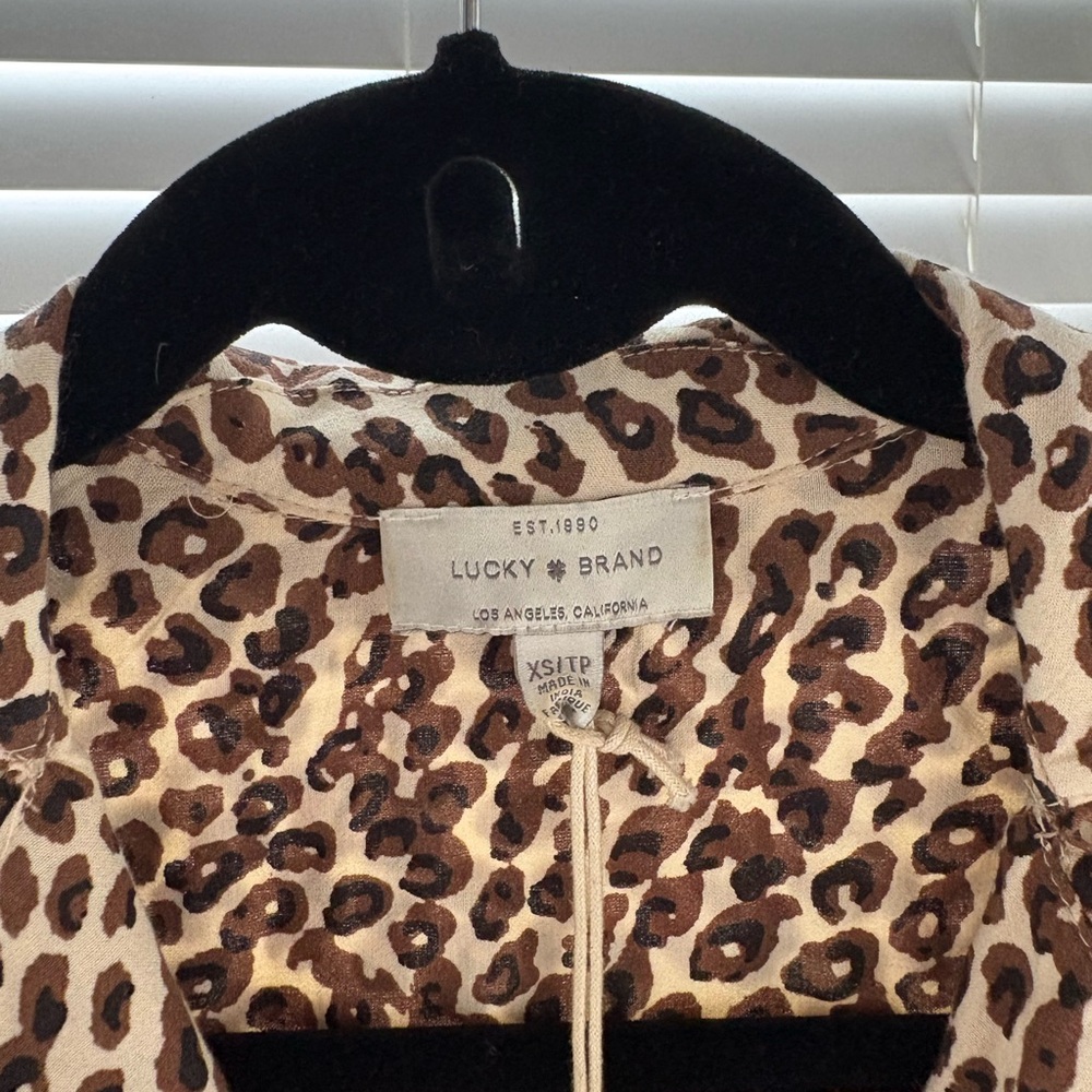 Lucky Brand Leopard Print Button Down Shirt